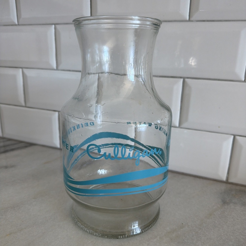 Rare Vintage Culligan Drinking Water Glass Pitcher, Carafe , With Lid